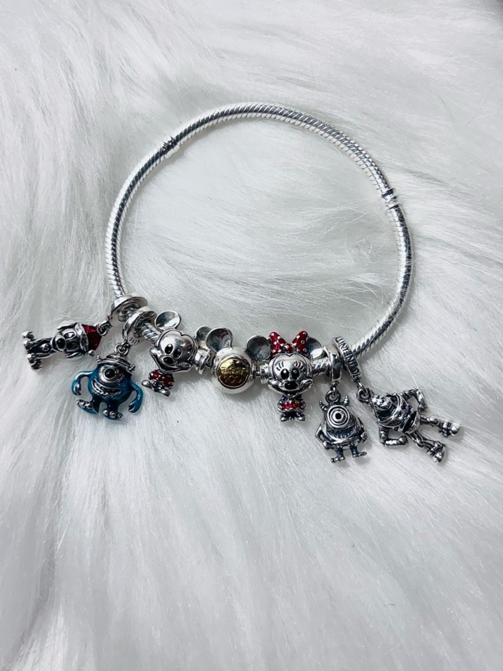 Sterling Silver Disney Themed Charm Bracelet